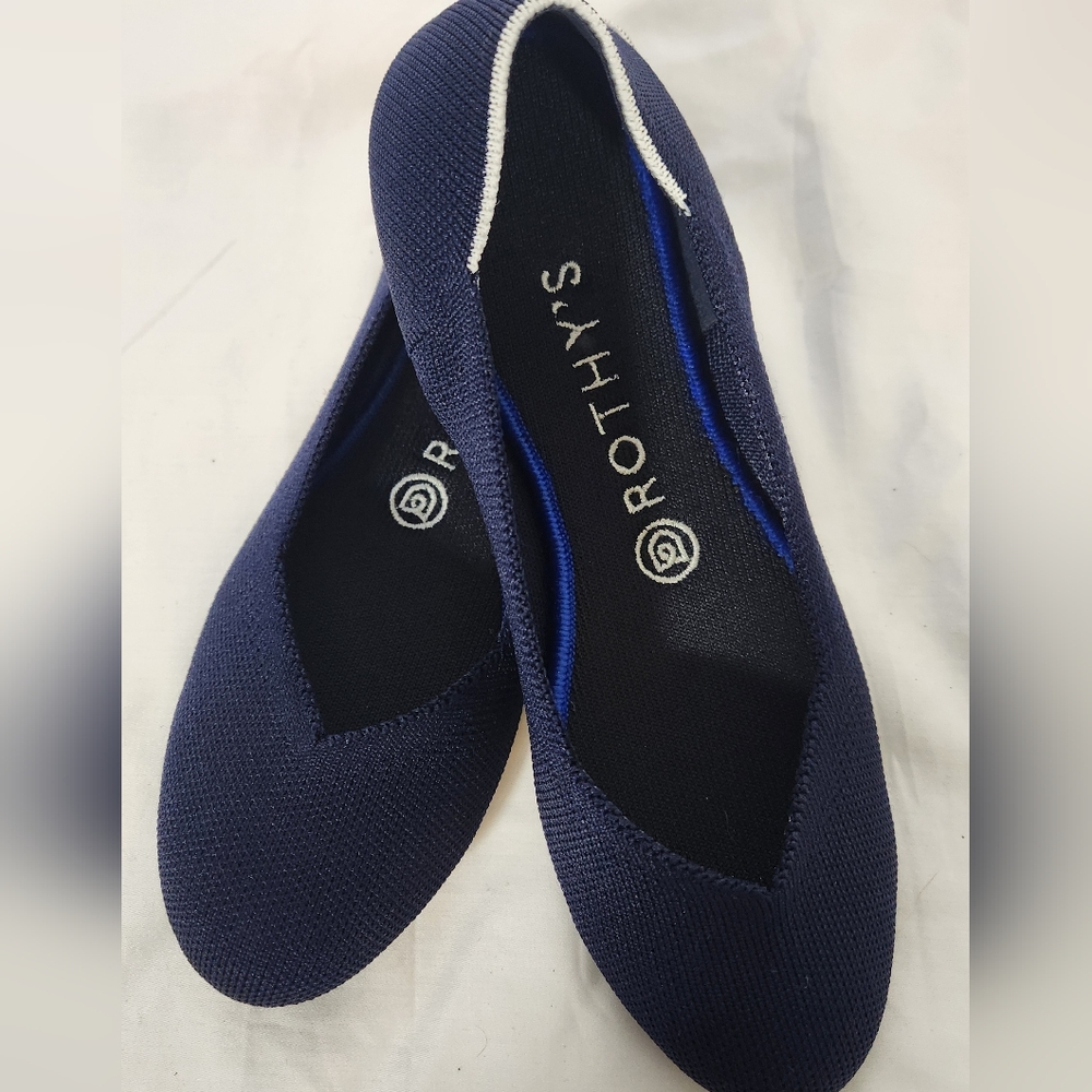 Rothy's Flats (round toe), navy blue, 7.5